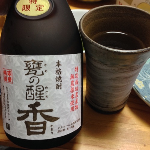 お供は焼酎のお湯割り